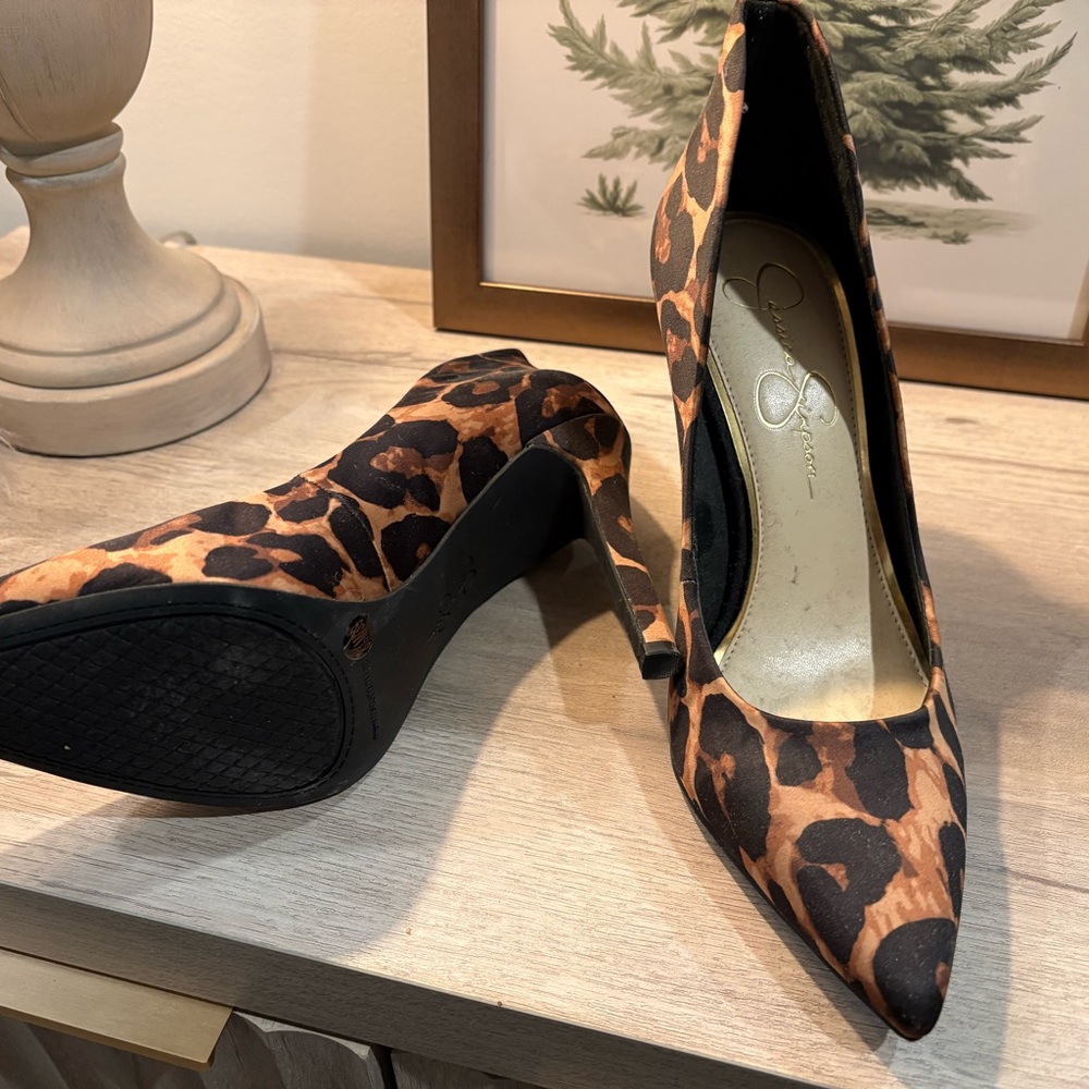 Jessica Simpson Brown Leopard Heels-like new